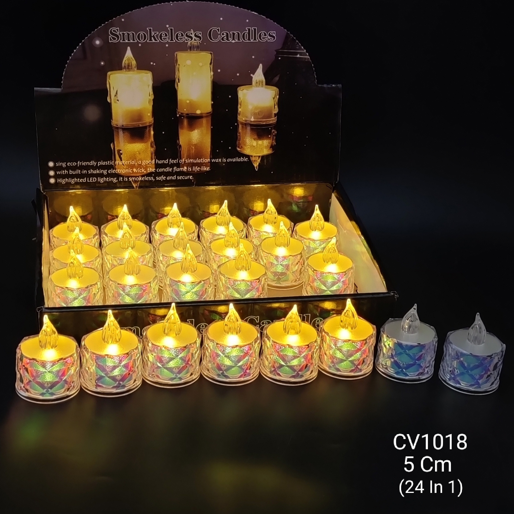 24 PCS CUT RAINBOW CANDLE(960)