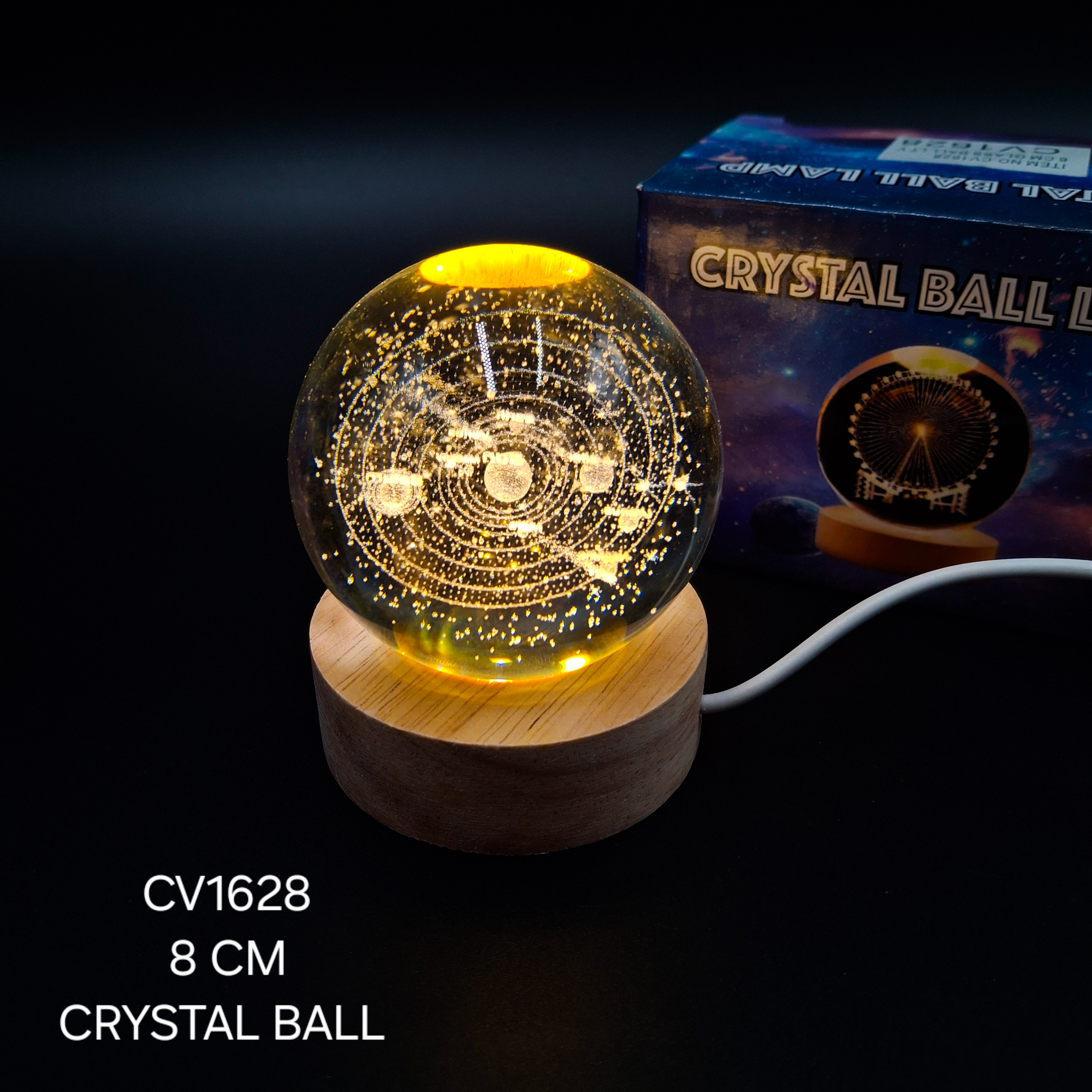 6 CM GLASS BALL LT Y(60)